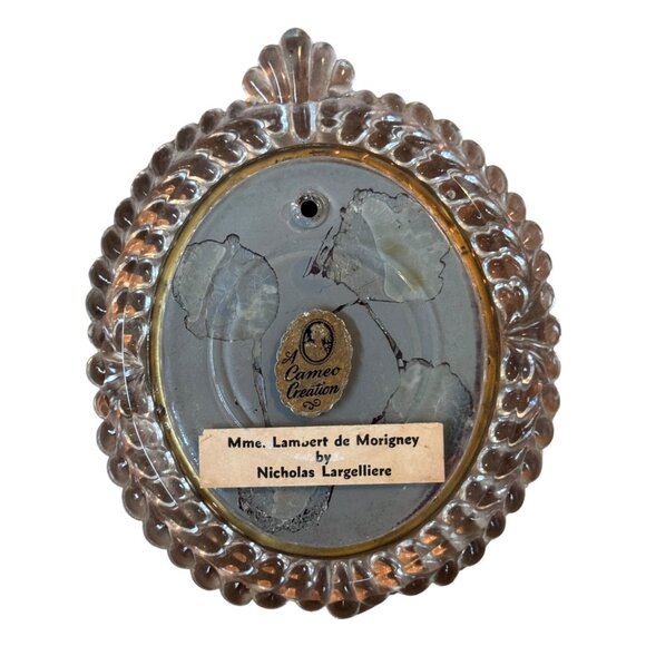Antique Set Cameo Creation Mme Lambert Morigney & Lady Dower Glass Framed Glass - Picture 7 of 13